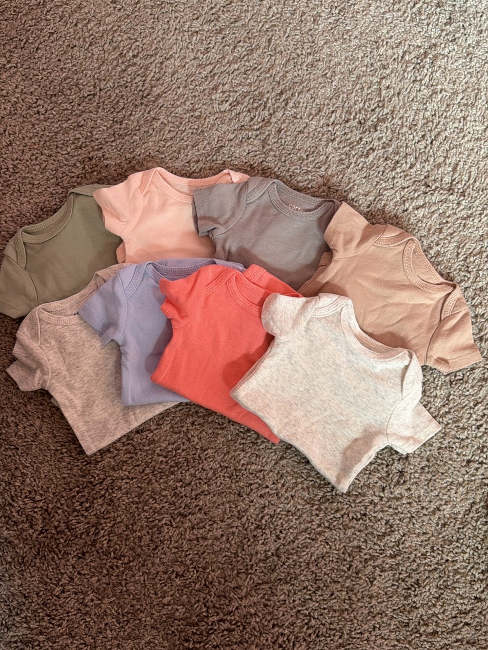 Pack of BabyShort Sleeve Bodysuits Assorted Pastel Colors